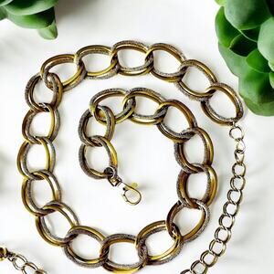 VINTAGE Gold Toned Chain Belt Adjustable Sparkle 80’s FAST SHIPPING 538-24